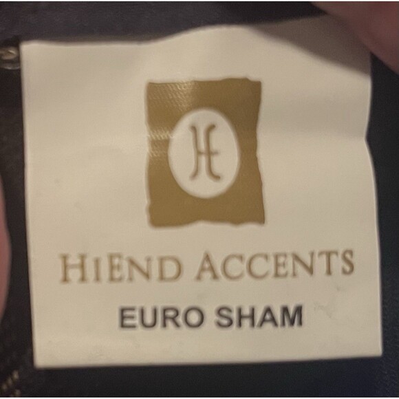 HiEnd Accents ASHBURY Euro Sham 27x27 Black Woven Tweed Pillow Cover - Picture 5 of 6